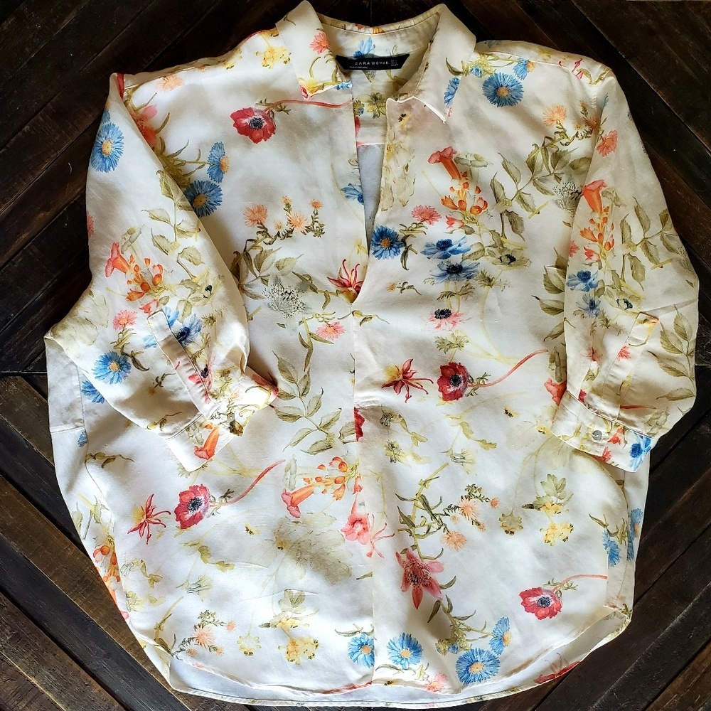 Zara Botanical Floral Tunic 🌻